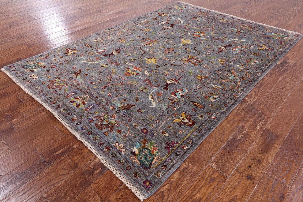 5' 8" X 8' 1" Persian Tabriz Hand Knotted Wool Rug Q7518