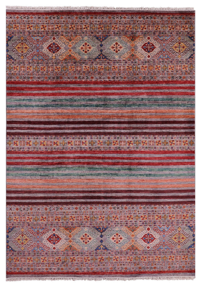 Handmade Khorjin Super Kazak Wool Rug 5' 10" X 8' 5" Q11312