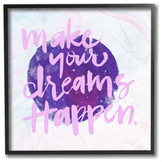 Inspirational Dreams Happen Stars Purple Sky Quote ,1pc, each 12 x 12