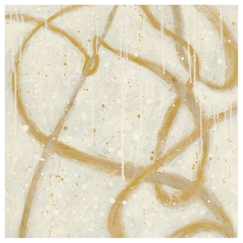 "Another Snowy Day Gold" Digital Paper Print by Shirley Novak, 26"x26"