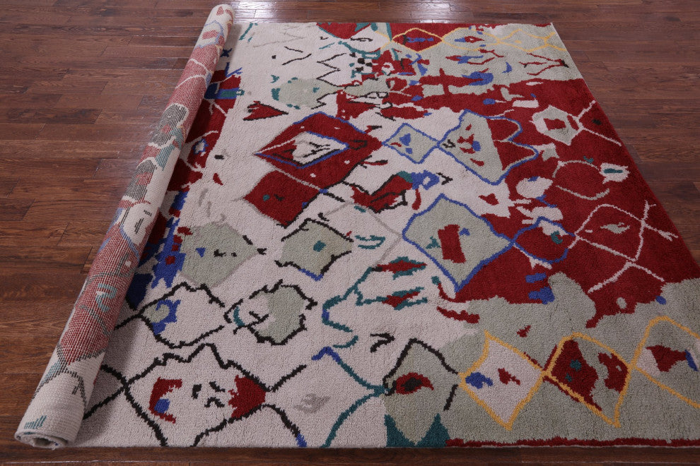 8' 4" X 10' 1" Moroccan Handmade Wool Rug Q9270