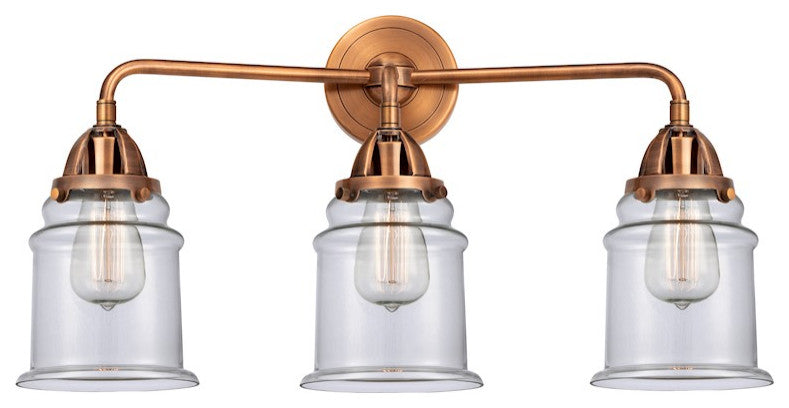 288-3W-AC-G182-LED Canton 3 Light 24" Bath Vanity Light, Antique Copper