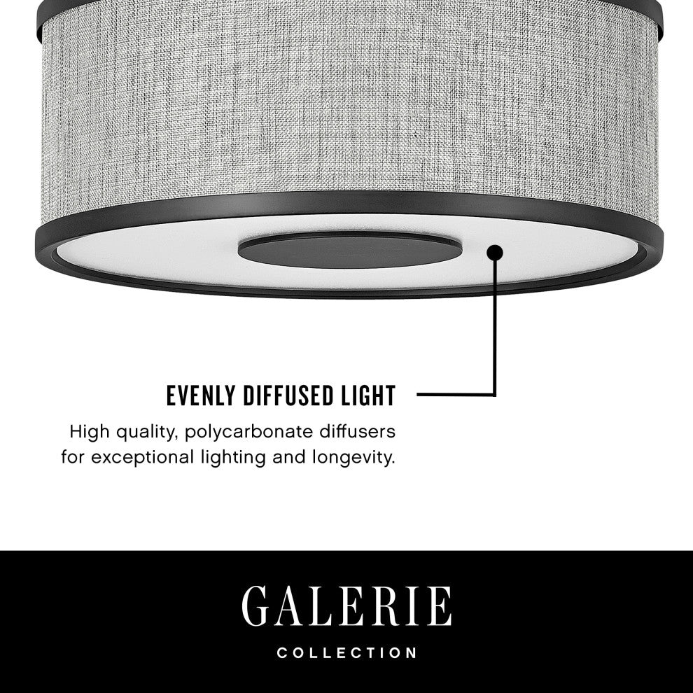 Hinkley Halo Large Flush Mount, Black