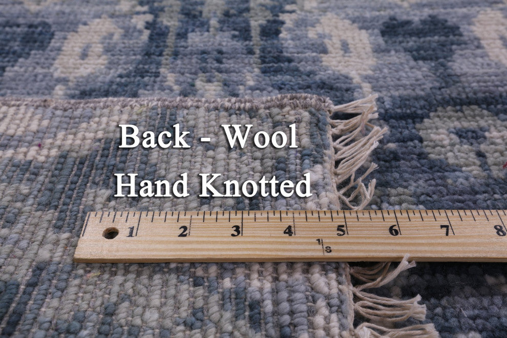 Ikat Hand Knotted Wool Rug 7' 11" X 9' 10" Q8607