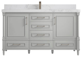 Aberdeen 60 Single Bathroom Vanity in Coventry Gray 2" Calacatta Nuvo