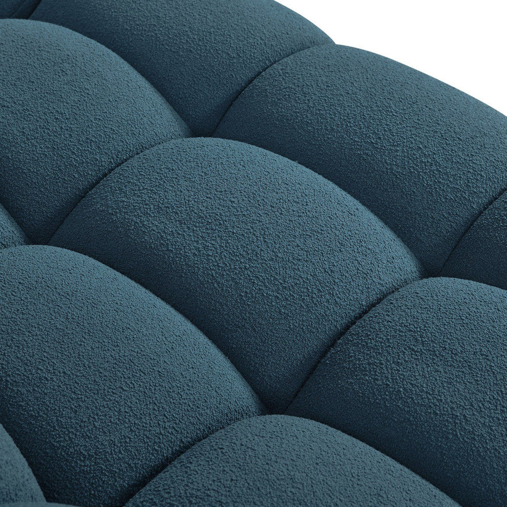 Divani Casa Yolonda Dark Teal Fabric Sectional Sofa