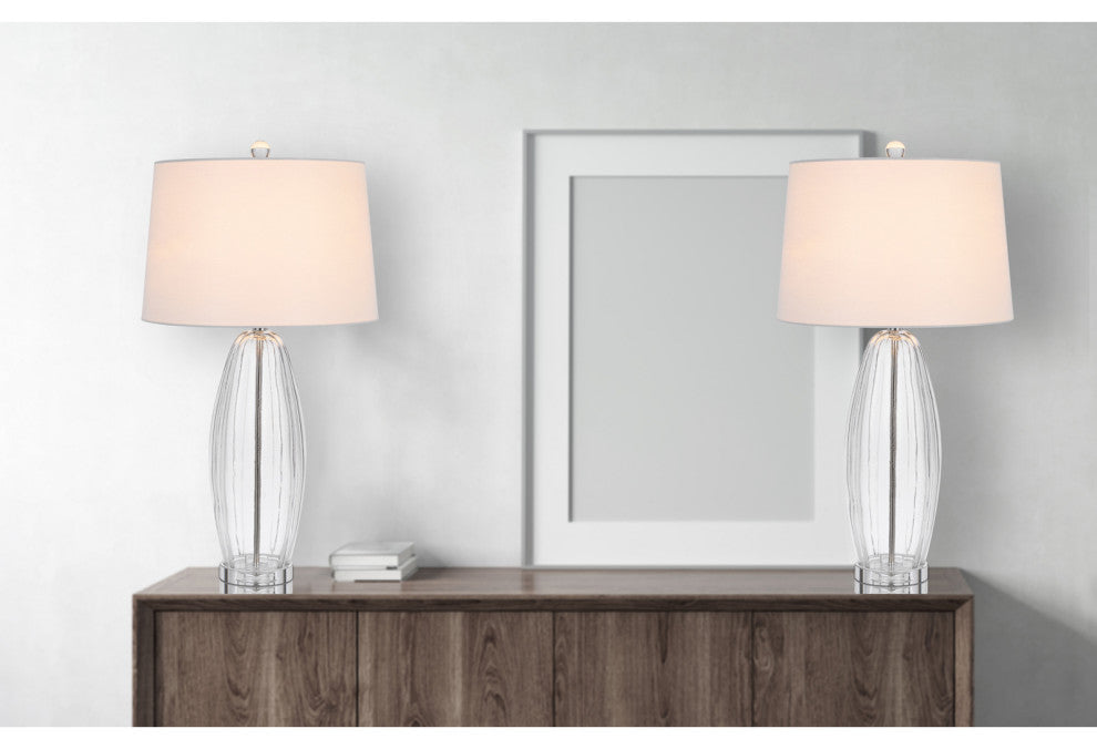 Raisio 30" Height Clear Glass Table Lamp
