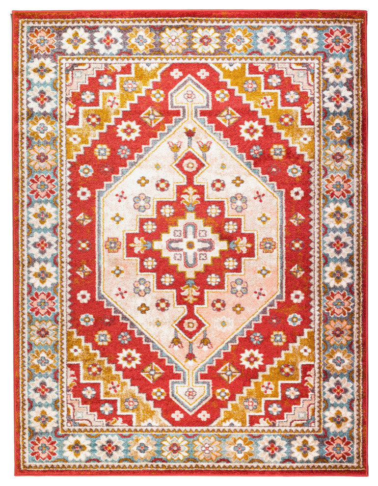 Jolly Traditional Heriz Rug - Terracotta - 7' 10" X 9' 10"