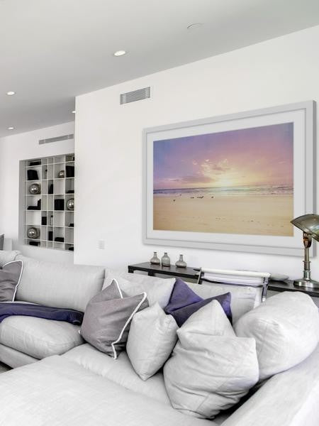 "The Beach Is My Happy Place" Framed Painting Print, 36"x24"