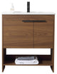 Phoenix Bath Vanity With Ceramic Sink - Full Assembly Required, Walnut, 30 Inch