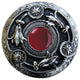 Lily Jeweled Knob, Brite Nickel, Red Carnelian