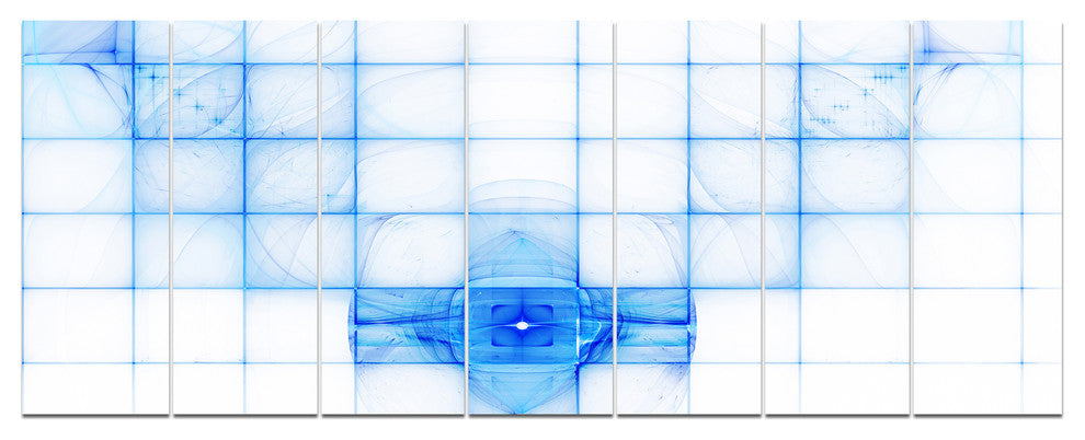 Bat Outline on Radar Screen, Abstract Canvas Art Print, 83"x32", 7 Panels