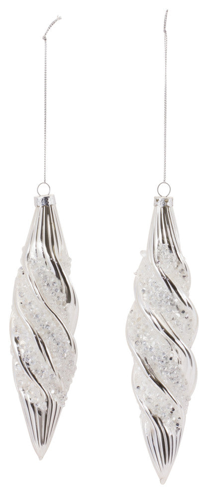 Beaded Glass Swirl Ornament, 6-Piece Set