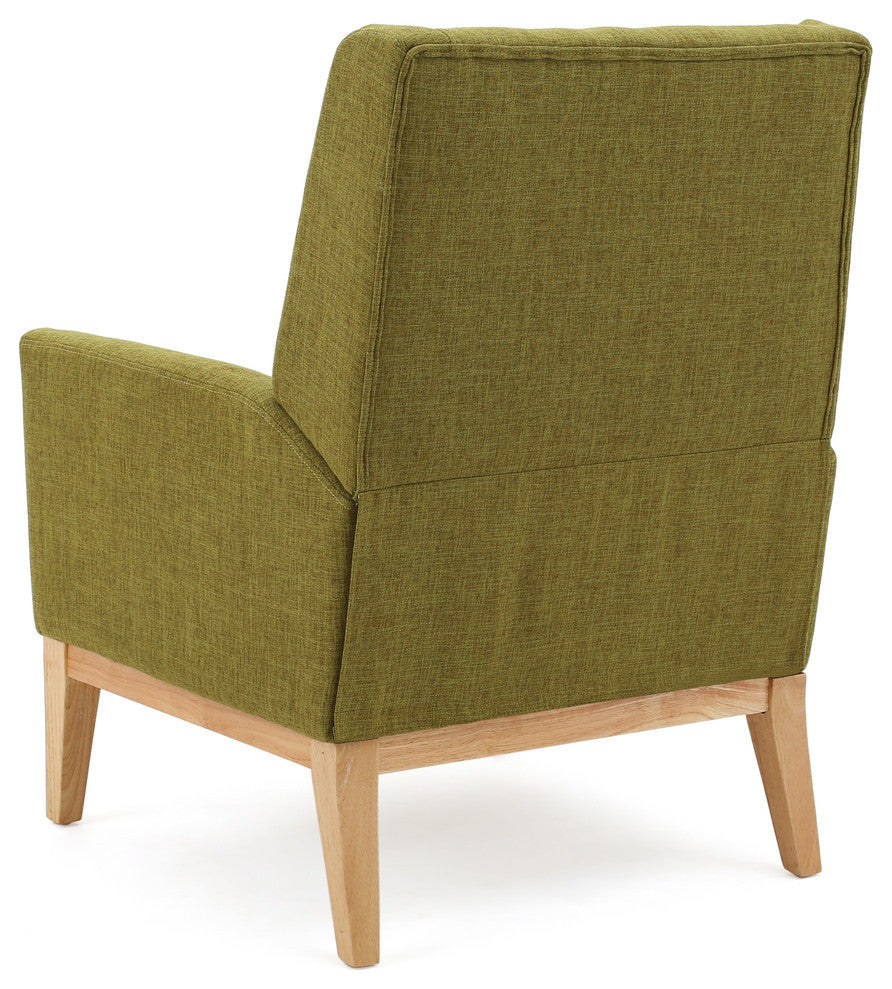GDF Studio Kronen Mid Century Design Fabric Accent Chair, Green