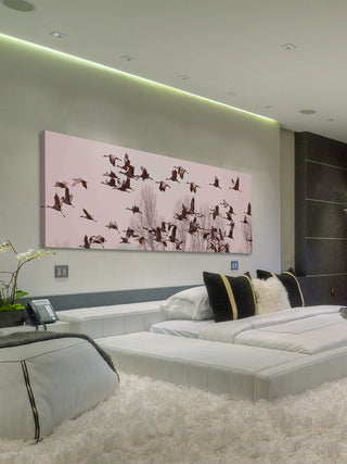 "Cranes Across the Sky" Painting Print on Canvas