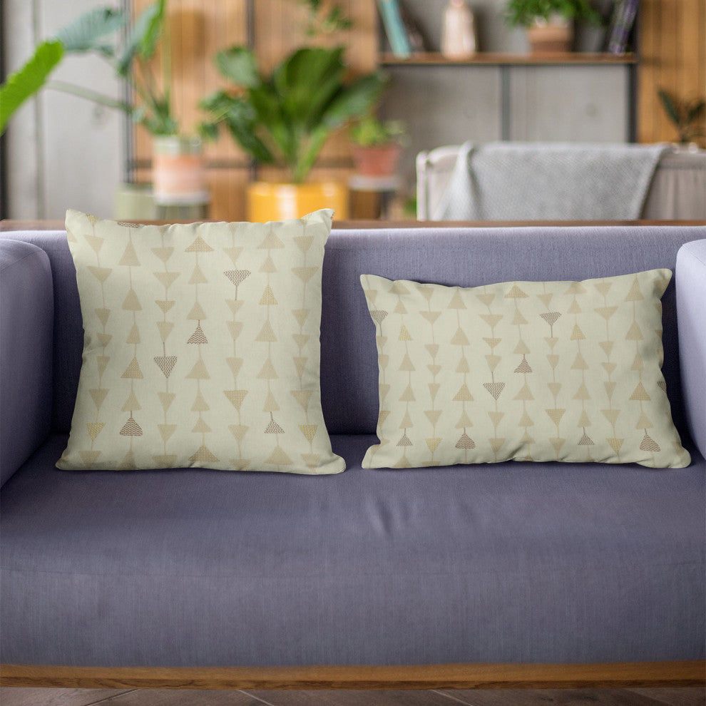 Natural Manti Embroidery Luxury Throw Pillow, Double sided 18"x18"