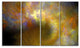 Blur Yellow Sky with Stars, Abstract Canvas Art Print, 48"x28", 4 Panels