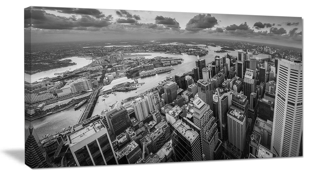 "Sydney City Skyscrapers Panorama" Cityscape Canvas print, 32"x16"