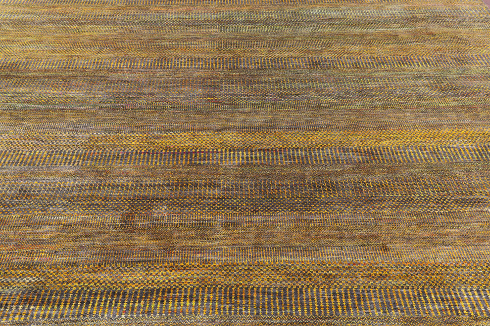 9' Square Super Savannah Gabbeh Hand-Knotted Wool & Silk Rug - Q13068