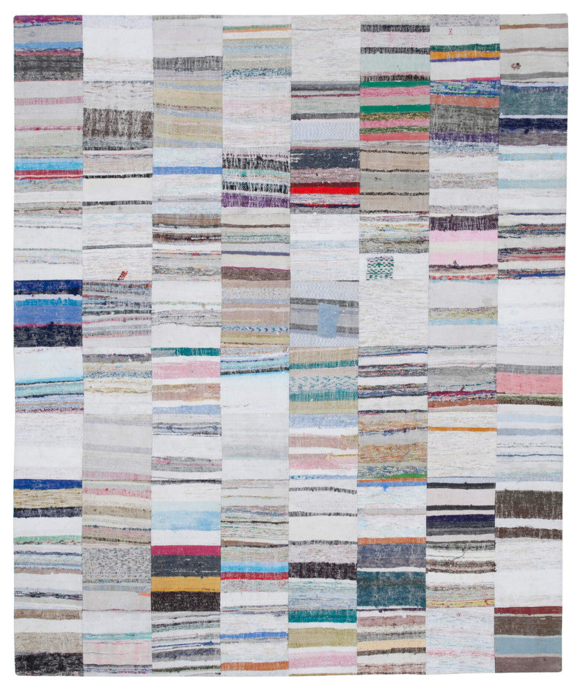 Rug N Carpet - Handmade Turkish 8' 2'' x 9' 9'' Unique Patchwork Kilim Rug