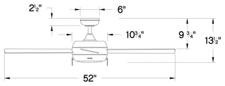 Hinkley Croft 52" Integrated LED Indoor Ceiling Fan, Matte Black