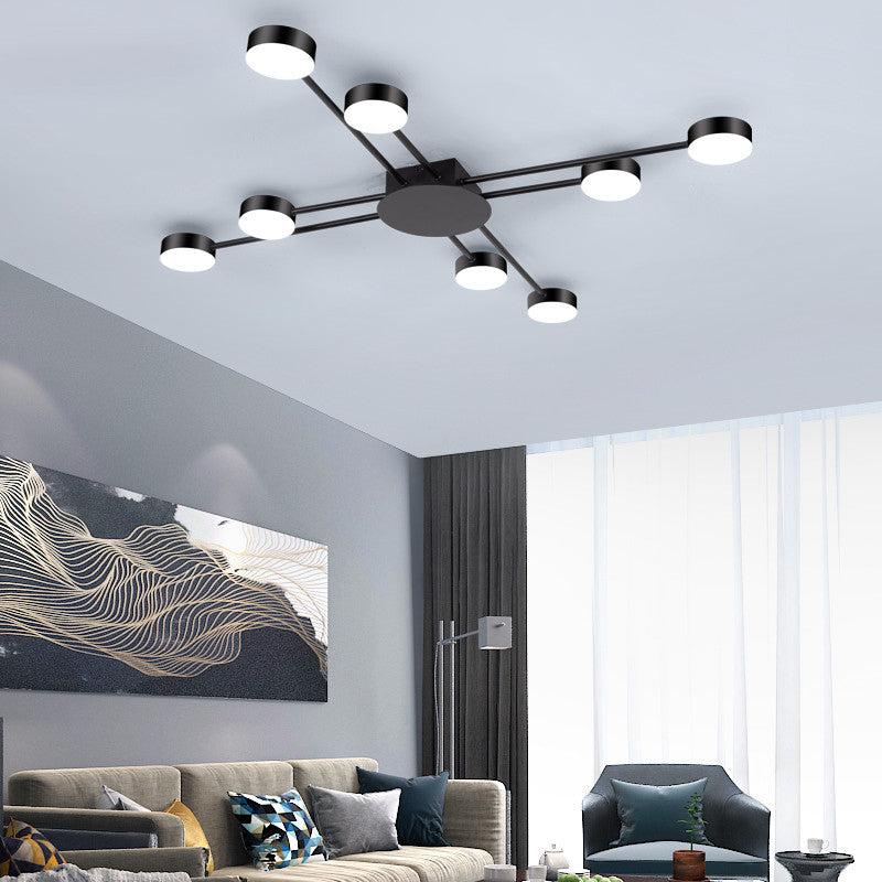 Carouge | Cruciform LED Ceiling Chandelier, Black, 4 Heads