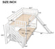 Twin over Twin Bunk Bed With Convertible Slide and Stairway, White