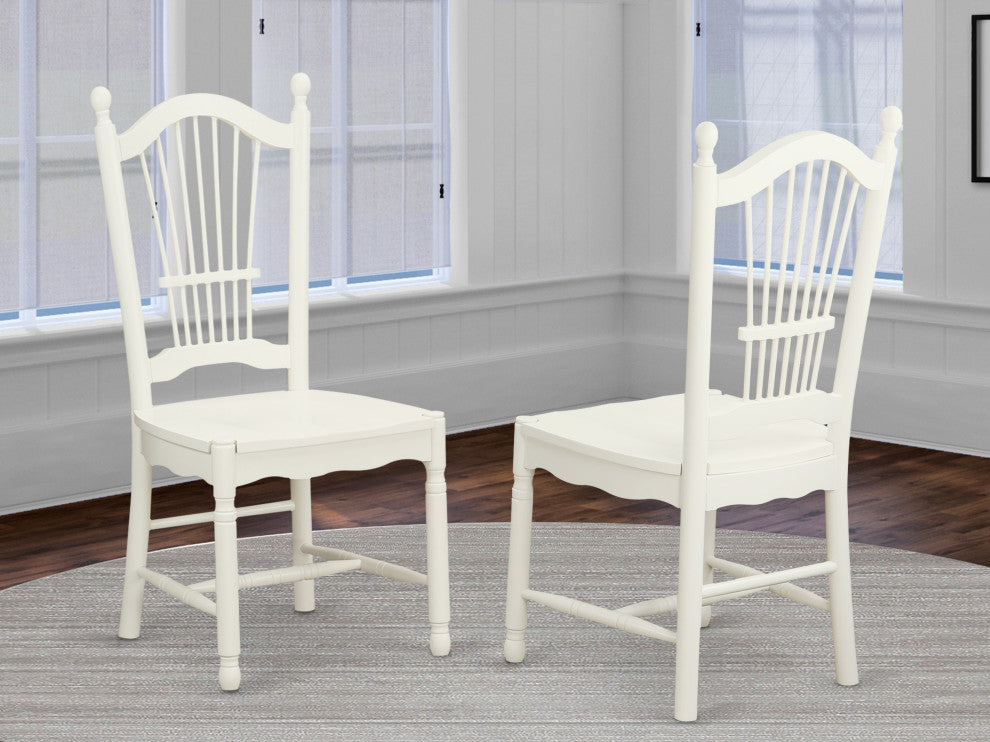 Set of 2 Dover Dining Room Chairs- Finished, Linen White