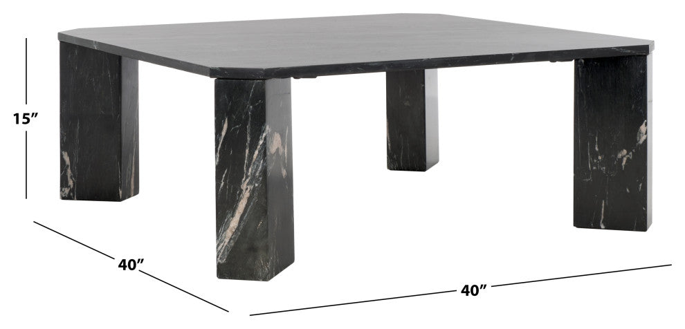 Safavieh Couture Daysi Marble Coffee Table, Black