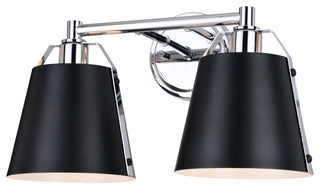 Barrington 16" 2 Light Vanity Matte Black and Chrome