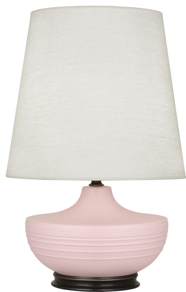 Michael Berman Nolan Table Lamp, Matte Woodrose With Patina Bronze