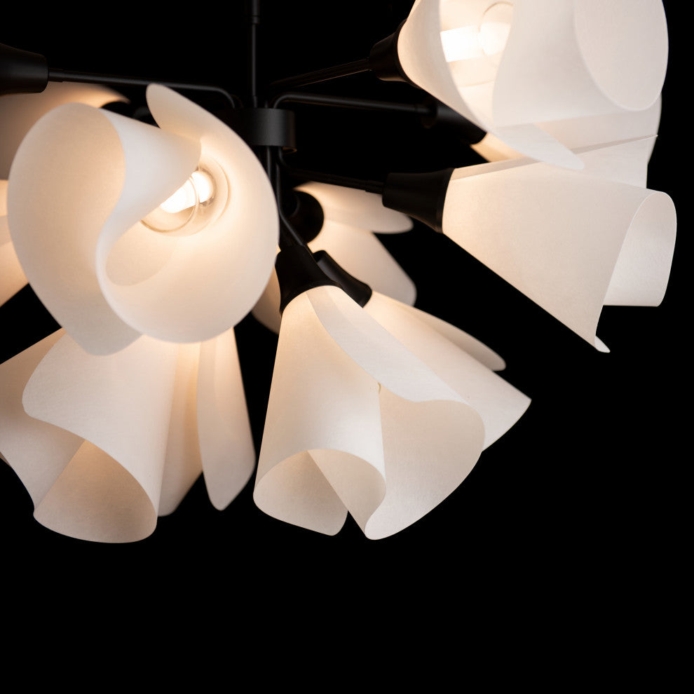 Mobius 12-Light Semi-Flush, Black Finish, Spun Frost Shade