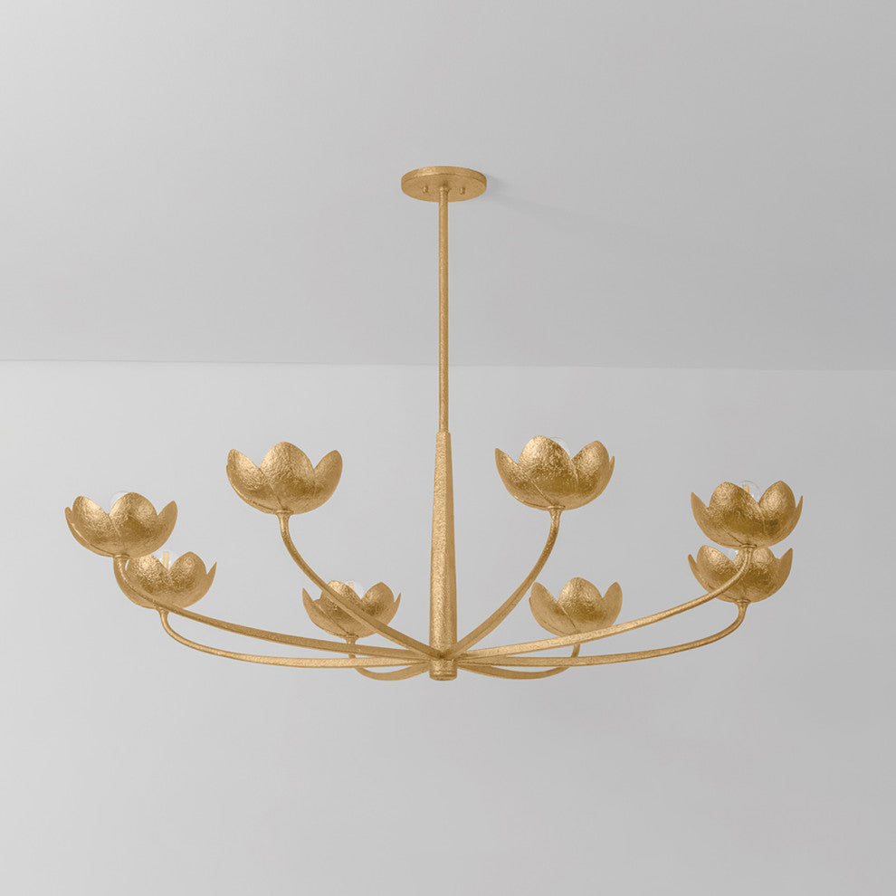 Troy Lighting Arcata Chandelier Vintage Gold Leaf, 55"Lx55"Wx18.25"H