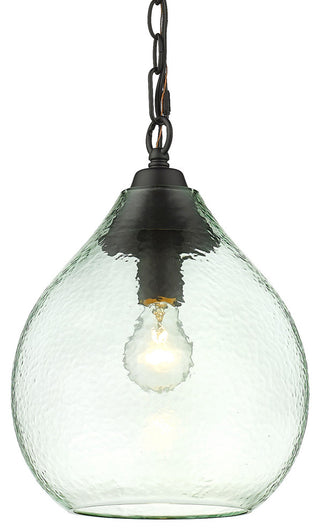 Golden Lighting 1094-S-HCG Ariella 10"W Mini Pendant - Matte Black / Seafoam