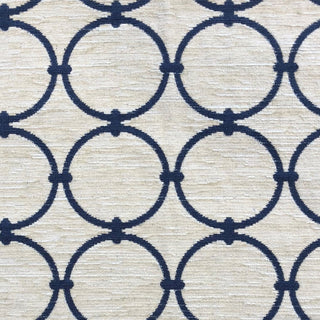 Object Lens Blue and Beige Luxury Throw Pillow, 22"x22"