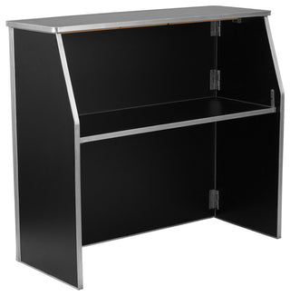 Contemporary 4' Black Laminate Foldable Bar