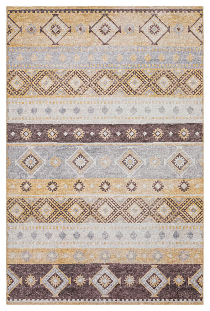 Indoor/Outdoor Sedona SN12 Goldenrod Machine Washable 3' x 5' Rug