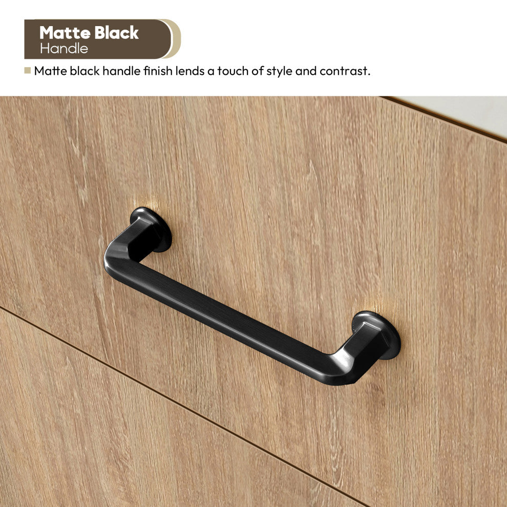 Alistair Vanity, North American Oak, Matte Black Hardware, 36", With Mirror