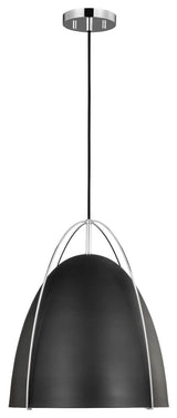 Norman Large One Light Pendant, Chrome