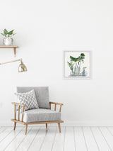 "Clear Greens" Framed Painting Print, 18"x18"