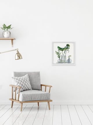 "Clear Greens" Framed Painting Print, 18"x18"