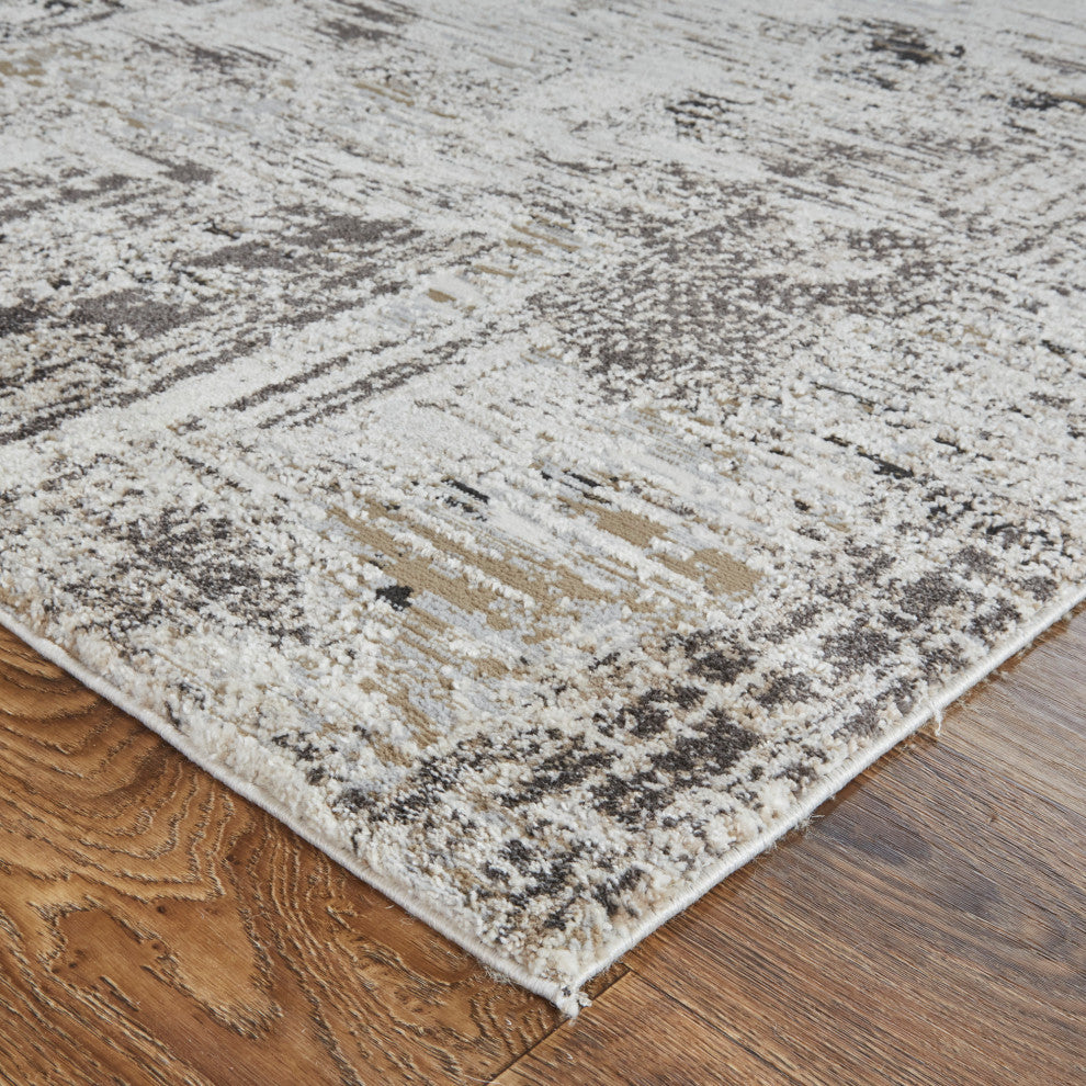 Weave & Wander Kayden Rug, Ivory/Charcoal, 6'-7" X 9'-6"