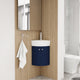 BNK Compact Double-Door Corner Bathroom Cabinet with Ceramic Basin