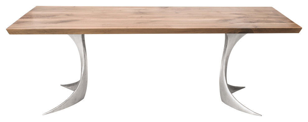 Walnut Table with Sand Cast Aluminium Legs 91"x36"x30"