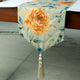 Decorative Table Runner Orange Cotton, Sequins, Roses Tassels - Orange Rosiness