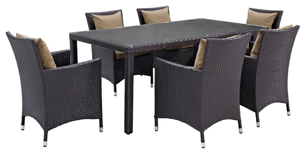 Espresso Mocha Convene 7-Piece Outdoor Patio Dining Set
