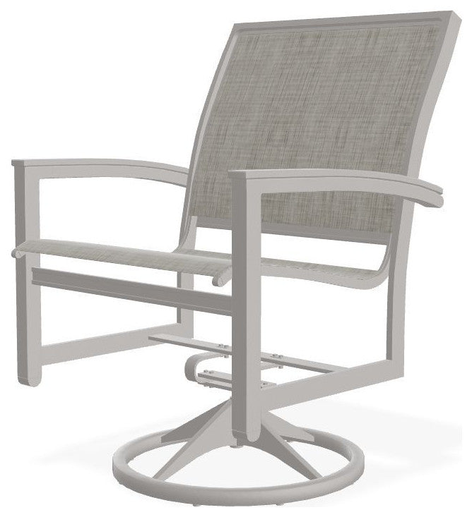 Bazza Sling Outdoor Swivel Rocker, Smoke/Warm Gray