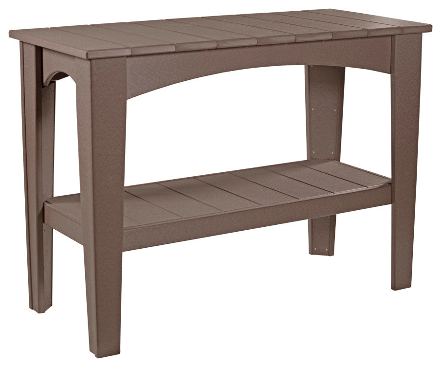 Poly Island Buffet Table, Chestnut Brown