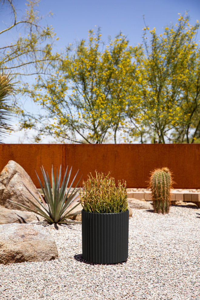Veradek Demi Series Planter, Black, 12", 2 Pack