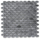 Nero Marquina Black Marble 1-1/4x5/8 Oval Ellipse Mosaic Tile Honed, 1 sheet